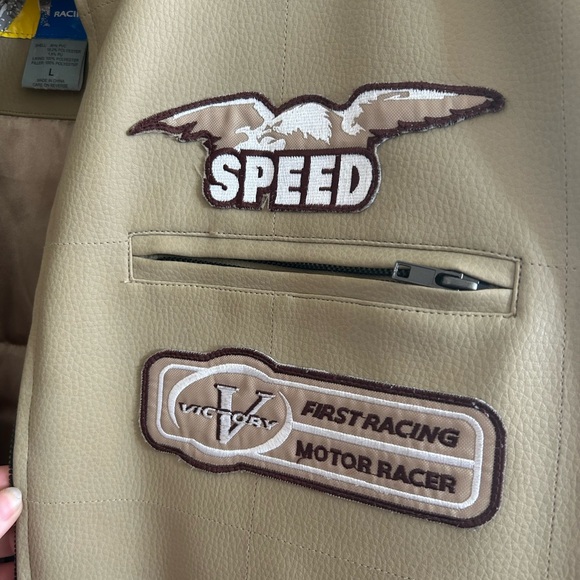 Tan & Brown Racing/Motor Jacket - Picture 2 of 5